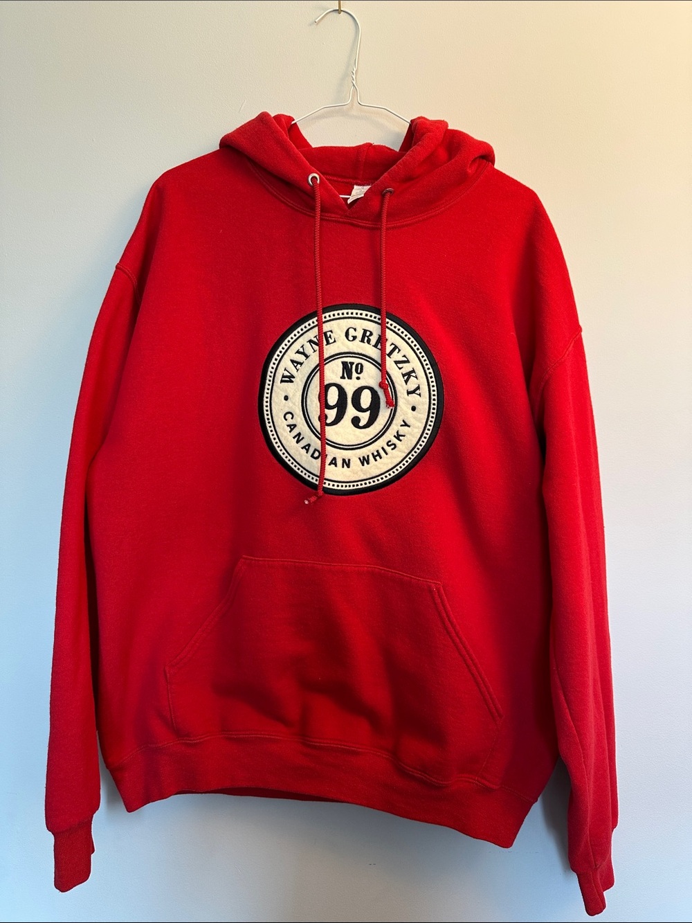 Red Graphic Wayne Gretzky no 99 Canadian whiskey Large Hoodie Sweatshirt